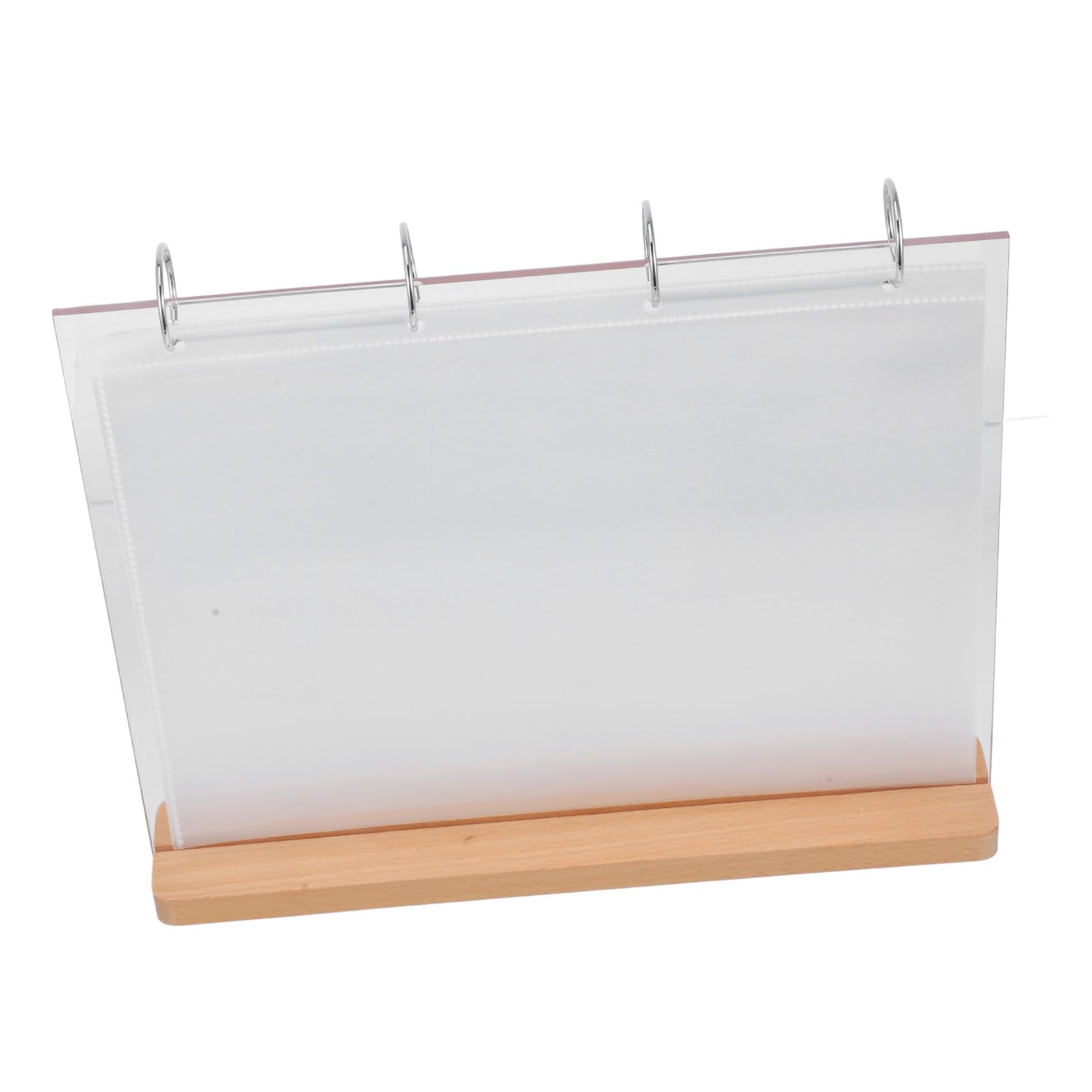 FRCOLOR Expositores de Menús Portacarteles de Acrílico Marco de Acrílico Base de Madera Fundas para Tarjetas