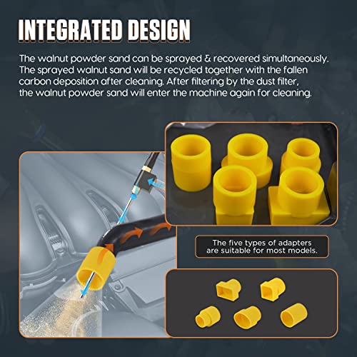 AUTOOL Walnut Blaster, Engine Intake Valve Cleaner Machine, Automotive Engine Carbon Remover, Sand Blaster for Carbon Cleaning with 2kg Walnut Sand