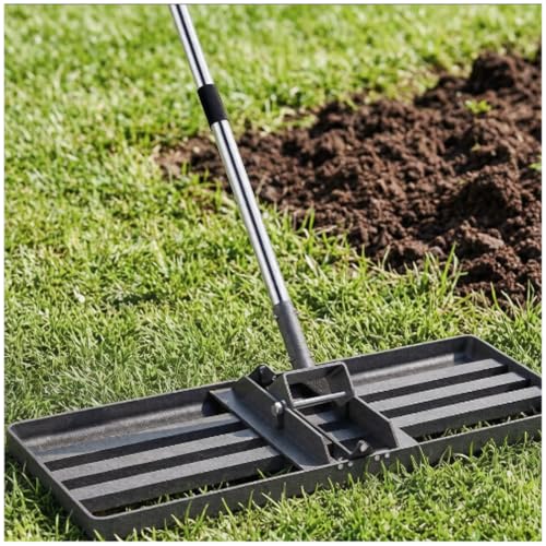 Rastrillo Nivelador para Césped 30x10 con Mango Acero Inoxidable 6.2FT miniatura 1