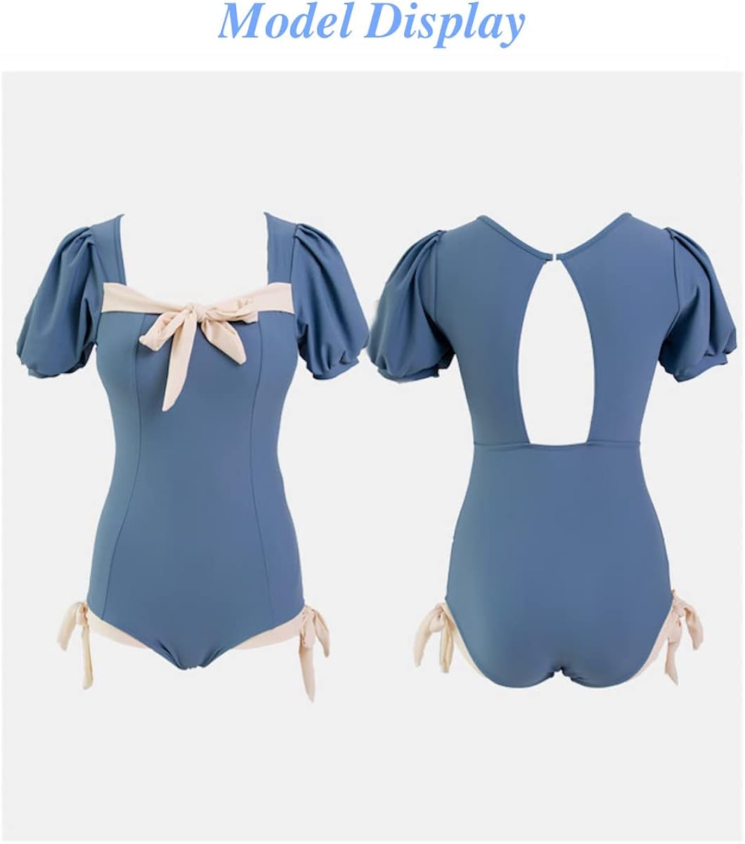 JHTPSLR Teen Girls Swimsuit with Skirt Elegant Aesthetic Swimsuits Cute Kawaii Swimsuit Two Pieces Princess Style : Clothing, Shoes & Jewelry