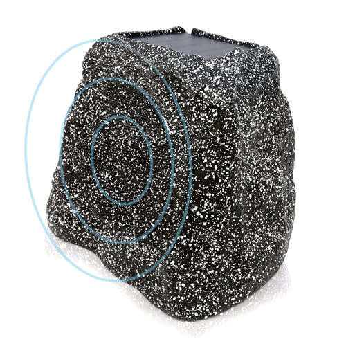 Herdio 8' Rock Speakers Outdoor IPX7 Waterproof Bluetooth Wireless Solar Powered Max 120 Watt with...