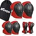 Kinder Knieschoner Set 6 in 1 Schutzausrüstung Kinder Knieschützer Ellbogenschützer Set Schutzausrüstung Set für Skateboard Radfahren Roller Skating Radfahren (Rot)