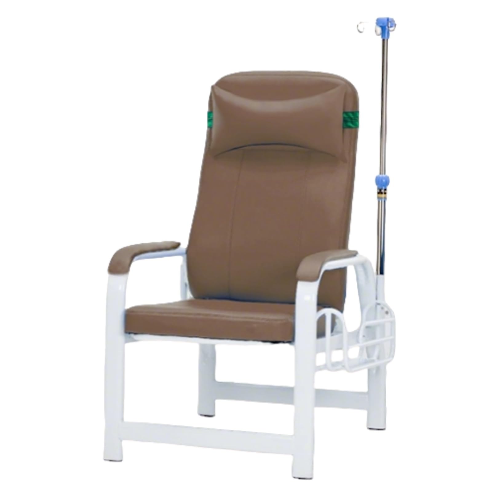 Besucherstuhl für Blutentnahmen, Stuhl mit Infusionsständer, Ablagefach, Bequemer Rücken und Armlehne, Wartezimmer Stühle für Krankenhäuser und Kliniken(Brown)