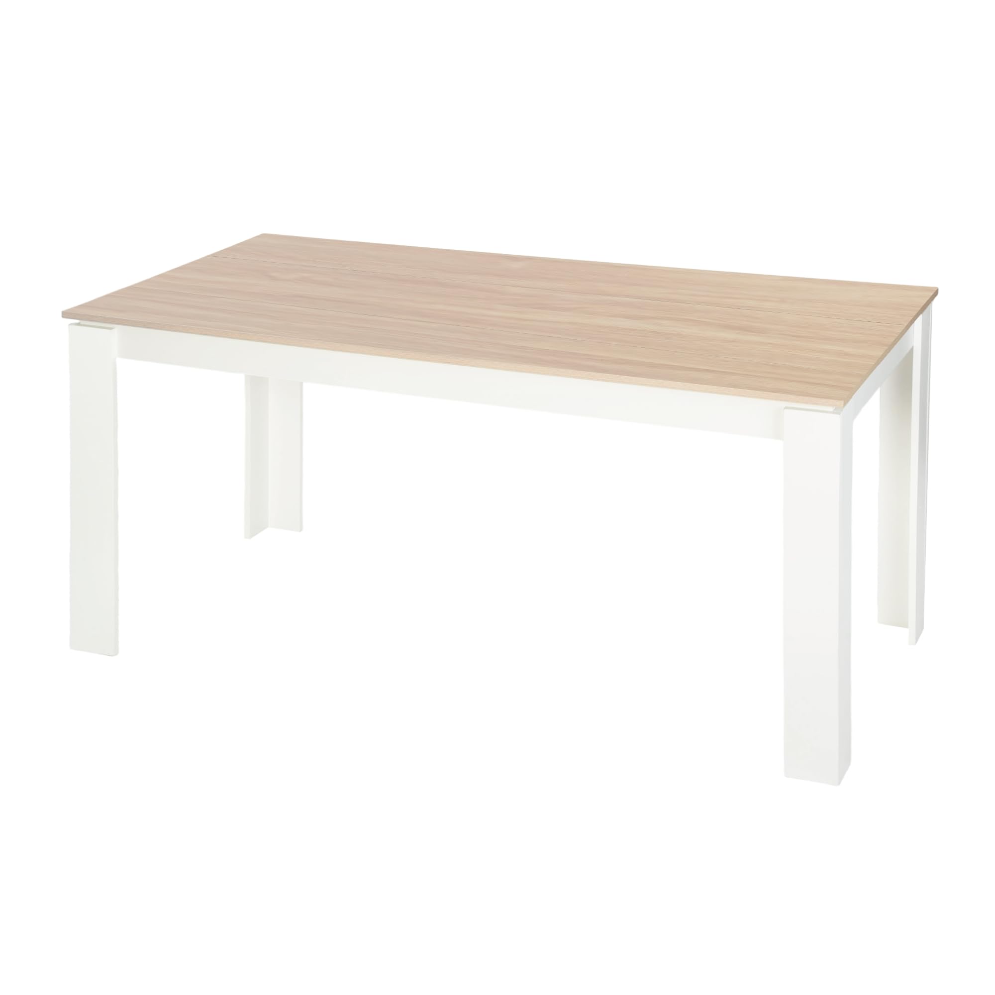 Esstisch, Esszimmertisch Holztisch für Küche, Großer Tisch, 160x80x75cm, Eiche und Weiß
