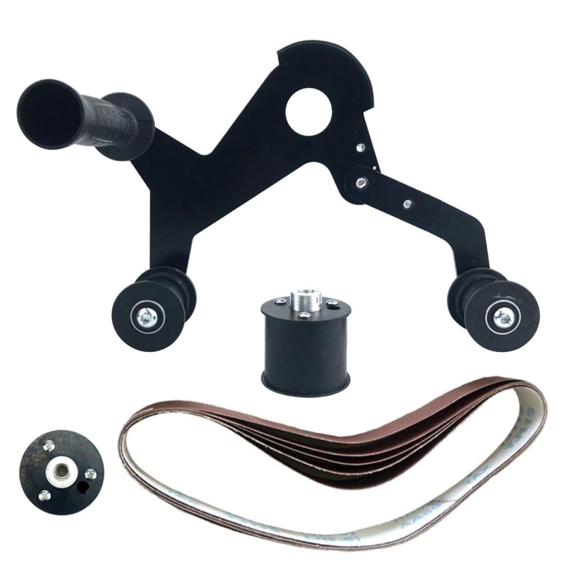 ULTECHNOVO Juego de Accesorios para Lijadora de Banda Pequeña Adaptador para Lijado de Tubos, Resistente al Desgaste Alta Uniformidad de Pulido, Adecuado para Uso Portátil