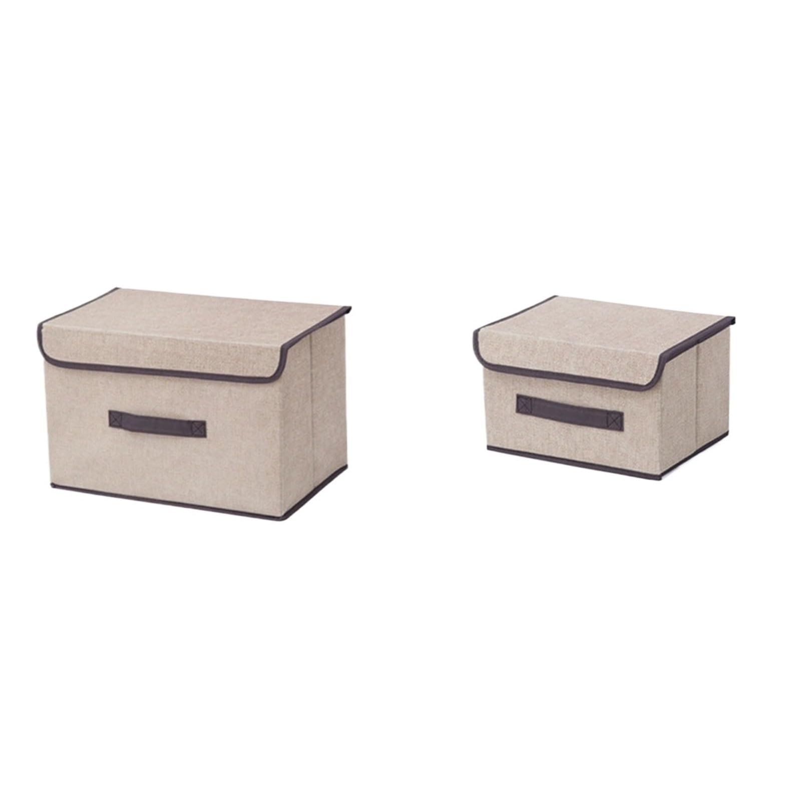ZHSOAO 2pcs Non-woven Clothing Storage Box S M Size Organization Sundries Organizer Underwear Multi-function Foldable for Clothing Bedding Blankets(Color 3)