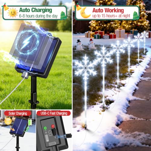 6-Pack Solar Snowflake Pathway Lights - 19.99 w/ Code + 50% Off Code KUKLNWCU - image 3