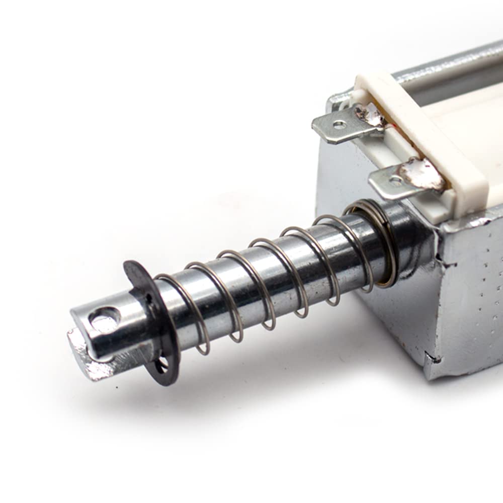 DC 12V 24V 60MM Langer Hub Elektromagnet, Schubkraft 15KG Push-Pull Elektromagnet Selbst-Rückstellung (DC 12V)