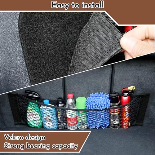 Mauepersu 4 Stück Starke Elastizität Netz Kofferraum Netztasche Auto, 40x25cm Gepäcknetz Erstreckt,Elastischer Rand hält Lasten Fester, Kfz Aufbewahrungsnetz Universal,für universal Auto/SUV aus Nylon