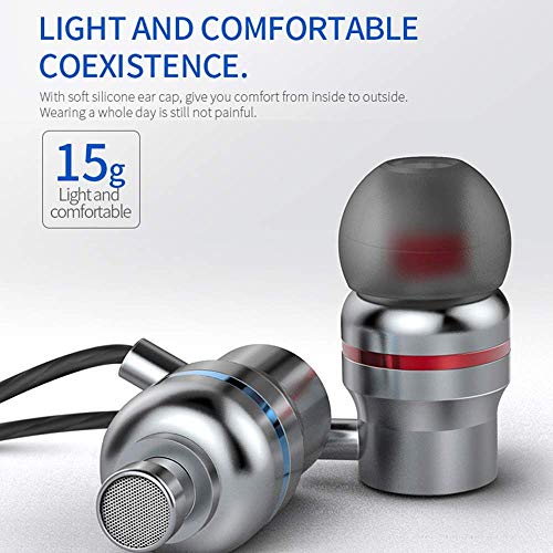 Image of Tessco (CH-235) Wired Earphones with Extra Bass, Noise Canceling Support, Built-in Mic & Volume Control (Silver)