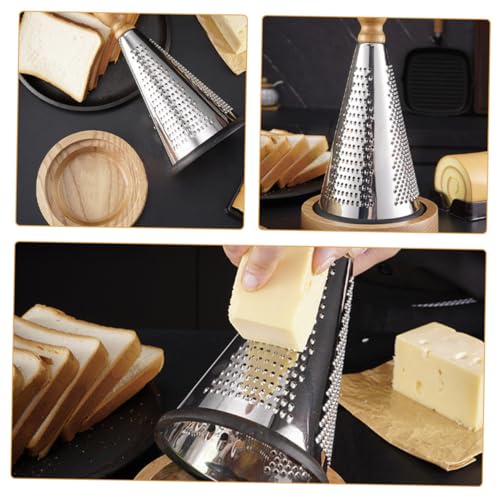 Rallador de queso de acero inoxidable con mango de madera miniatura 4