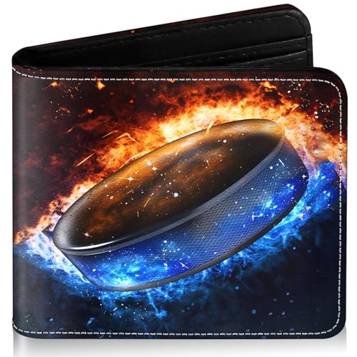 Image of Boys Wallet for Kids, Cool Kids Wallet for Boys Ages 8-10 9-12 11-15, Funny Ice Hockey Leather Bifold Rfid Blocking, Coin Pocket Id Window for Teen Men Youth Guys Birthday Christmas Gifts