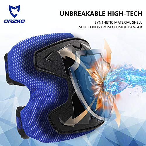 image for CrzKo Kids/Youth Protective Gear, Knee Pads and Elbow Pads with Wrist 