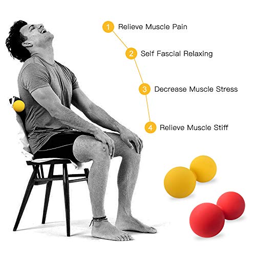 Bola de Exercício, Andoer Bolas de massagem de amendoim Bola de lacrosse Ferramenta de massagem de t