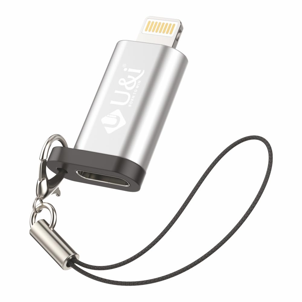 U&i USB Type-C to Lightning Adapter, Lightning Male to USB C Female Connector for iPhone 14/14 Plus/14 Pro/14 Pro Max