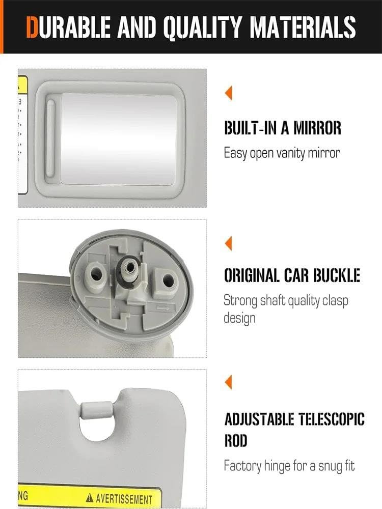 sombrilla de Coche Parasol Coche para Toyota para RAV4 2004 2005 Parasol Lado Izquierdo del Conductor 74320-42420-B0 7432042420B0 Parasoles para Coche (Color : Grey Left)