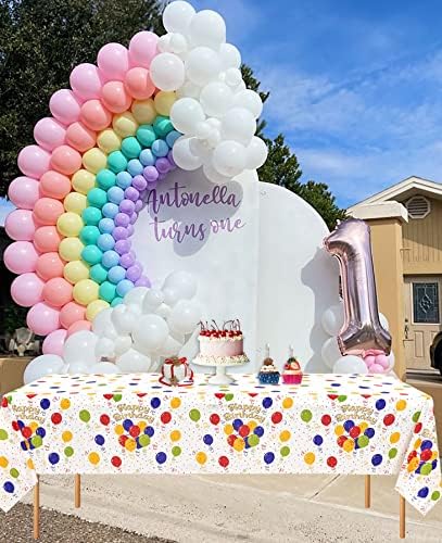 4 Pack Birthday Table Cloth Table Covers, 54" x 108" Plastic Disposable Tablecloths Party Rectangle Table Cloths Paper Tablecloths for Parties Birthday Decorations