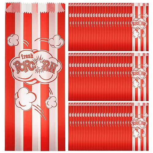 FOMIYES 100Pcs Multi Function Popcorn Bags Portable Paper Snack Holders for Individual Servings for Parties Birthdays and Events Fun Dessert Supply