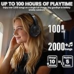 1Mii Y8+ Noise Cancelling Headphones Bluetooth 6.0, Wireless LDAC Hi-Res Audio, Custom EQ via App, 100H Playtime, Comfort Fit, Over Ear Headphones Foldable for Airplane Travel Home Office Black - Image 4