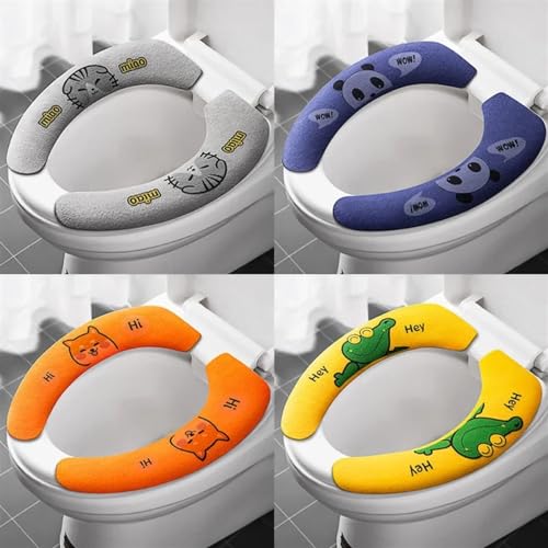 Fundas para asiento de inodoro reutilizables protector lavable de váter azul 3