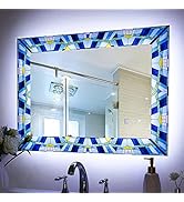 Chende 32" x 24" LED Bathroom Mirror, Dimmable Large Mirror with Lights and Anti-Fog Button, Ligh...