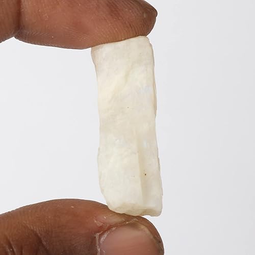 Miniatura 2 de GEMHUB Piedra lunar natural, piedra de chakras, piedra curativa cruda natural para yoga, meditación, Reik 65.90 CT, M, Gema, piedra lunar de sri