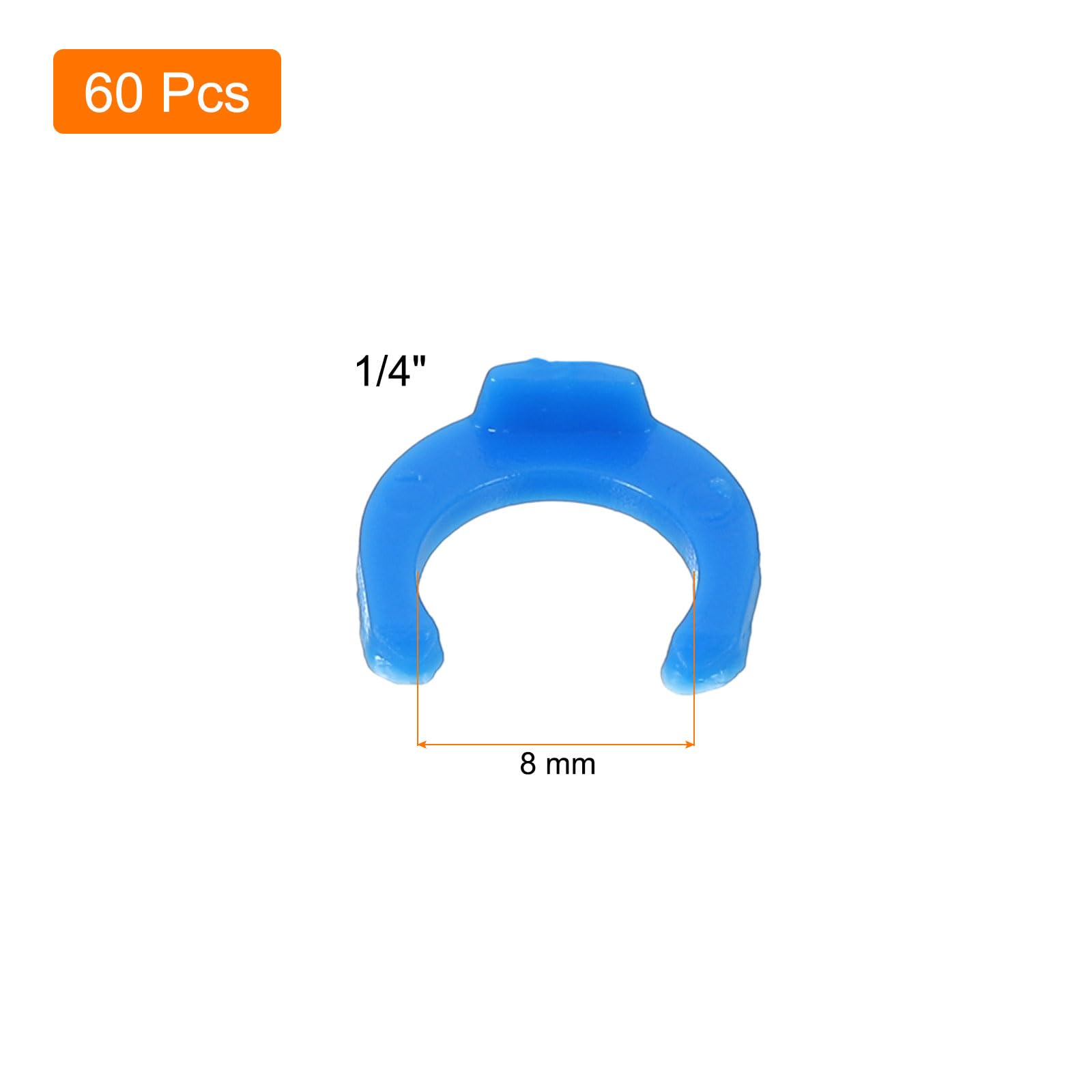 QUARKZMAN 60Pezzi 1/4 Pollice Clip di Bloccaggio per Sistemi di Filtrazione dell'Acqua RO Tubo Raccordo Rapido Morsetti di Bloccaggio Ricambi, Blu