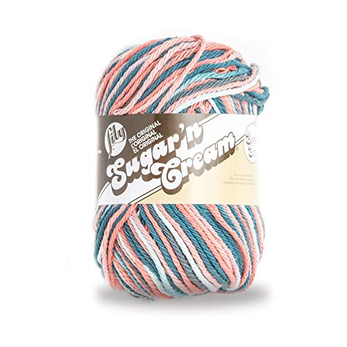 Image of Lily Sugar'n Cream Super Size Ombres Yarn, 3 oz, Coral Seas Ombre, 1 Ball