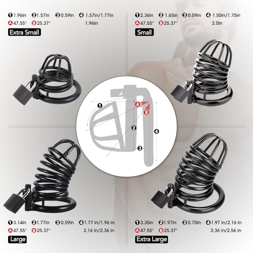 Image of Male Cock Cage Chastity Device - UTIMI Iron Chastity Cock Cage Device with 3 Active Sizes Rings Adult Sex Toy for Men Penis Exercise | 2 Keys and Invisible Lock Included | Extra-Small Size (Black)
