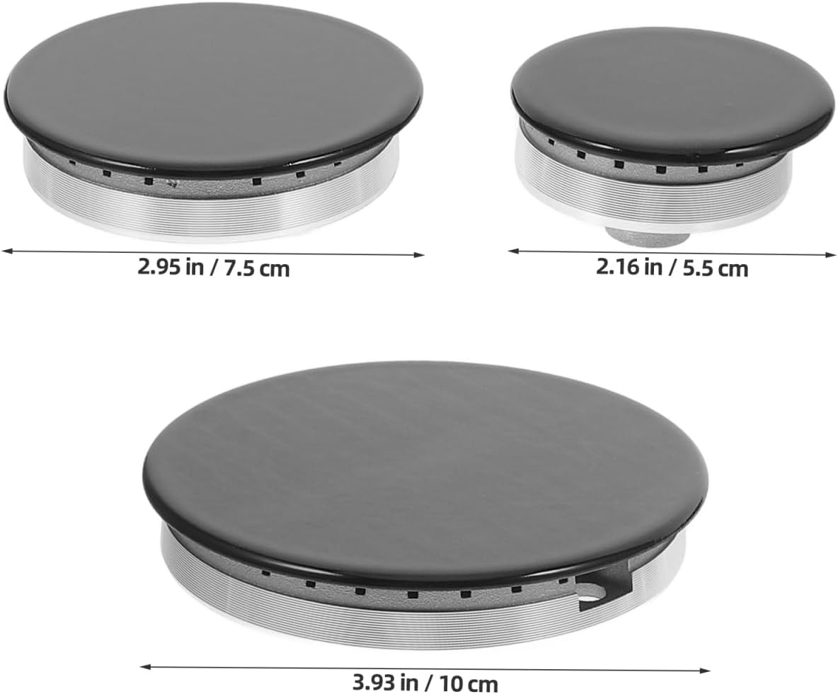 Housoutil Gas Stove Burners Caps, Stove knob Cooker Hat Set, Flame Cap Cover Replacement Stove Burners Head for Kitchen Fit to Most Metal Stove Burner Cover