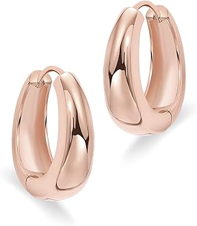 PAVOI 14K Gold Plated 925 Sterling Silver Post Small Chunky Hoops Earrings | Thick Lightweight Gold Hoop Earrings for Women