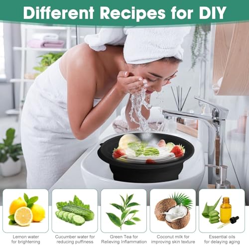 Image of SAMEZONE Face Ice Bowl with Built-in Ice Tray for Cold Water Facial, Collapsible Silicone Face Ice Bath Bowl for Face Care, Portable Ice Facial Spa Tool Skincare Routine, Reusable (1, Ice Bowl)