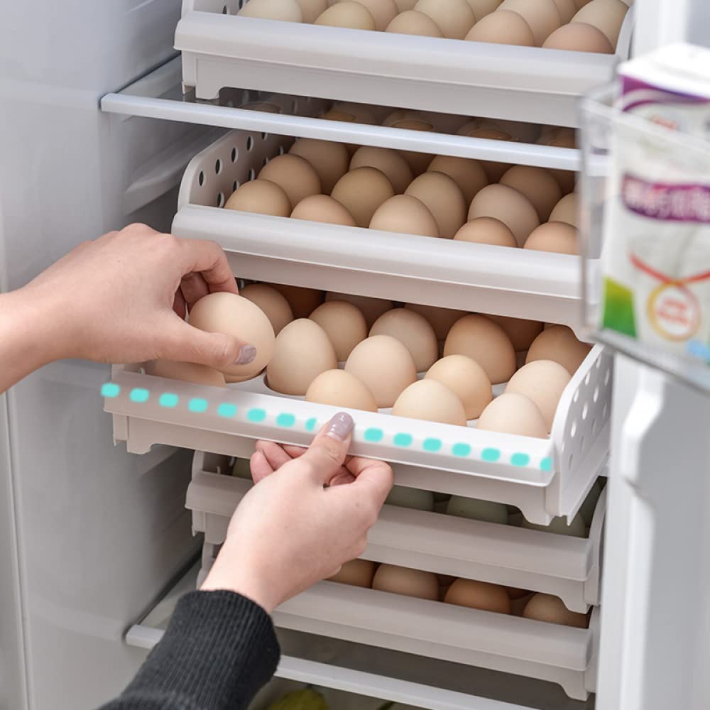 YXSH Caja De Almacenamiento De Rejilla para Huevos para El Hogar Cajón Apilable De Múltiples Capas Cocina De Plástico Soporte para Rejilla De Almacenamiento De Huevos De 30 Compartimentos
