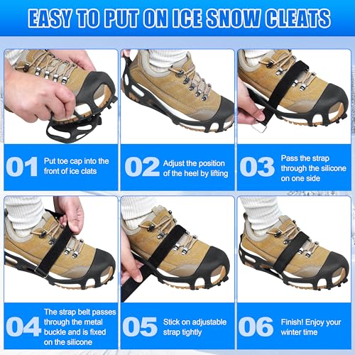 Crampons antidérapants pour chaussures avec 28 pointes de traction - 6