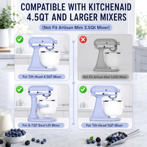 Image of GVODE Ice Cream Maker Attachment for KitchenAid Stand Mixers