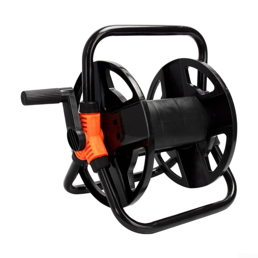 YJDOORPLAY Garden Hose Reel Wall Mount Storage Cart With Handle For 20M Water Hose Plastic Metal Frame Outdoor Garden Watering Equipment