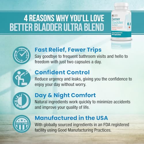 Image of Better Bladder Ultra Control Supplement for Women & Men - Bladder Support Supplement Enhanced with Vitamin D3 to Help Reduce Urinary Leaks, Frequency & Urgency - 120 Count (2 Bottles)