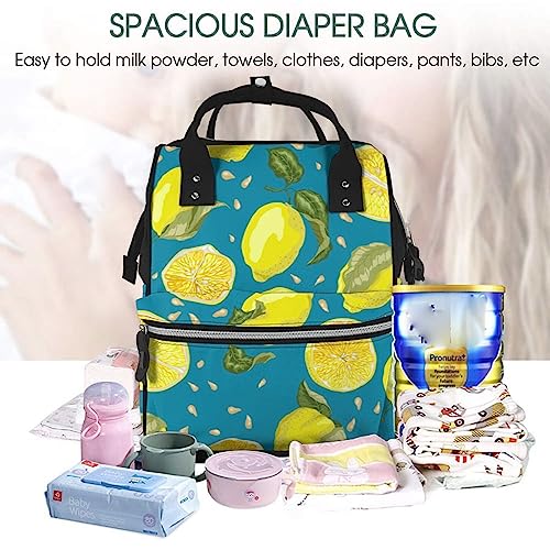 Sac à dos d'école décontracté motif citron multicolore taille unique - 5
