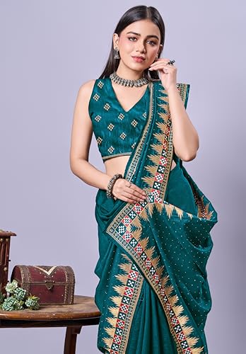 Image of Jaanvi fashion Women's Pasapalli Design Sambalpuri Silk Saree with Swarovski Work & Blouse Piece