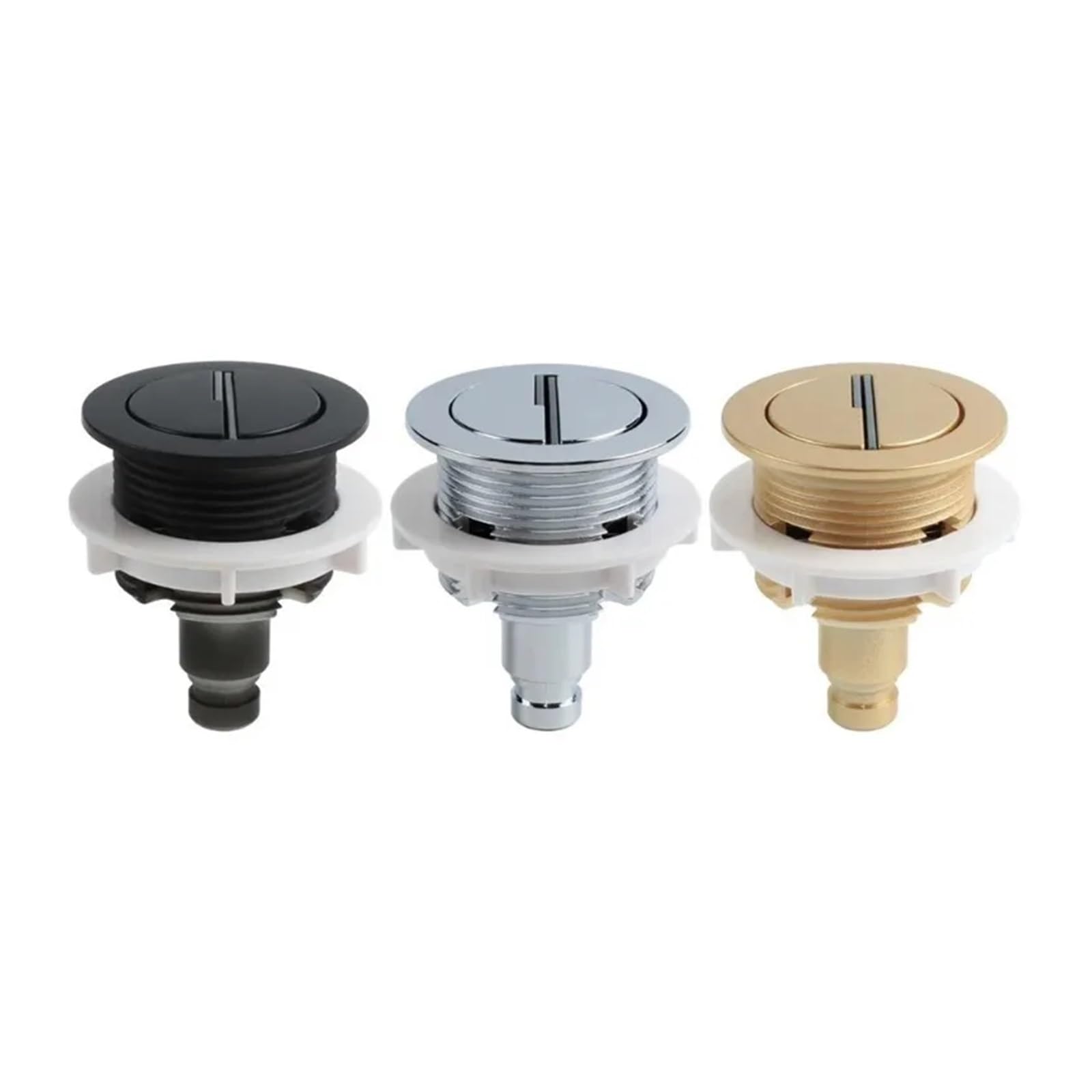 Pulsador De Doble Descarga Cromo Negro Oro | Pulsador doble, cromo/negro/oro, ajuste de tanque, bañera, reequipamiento, ajuste a presión