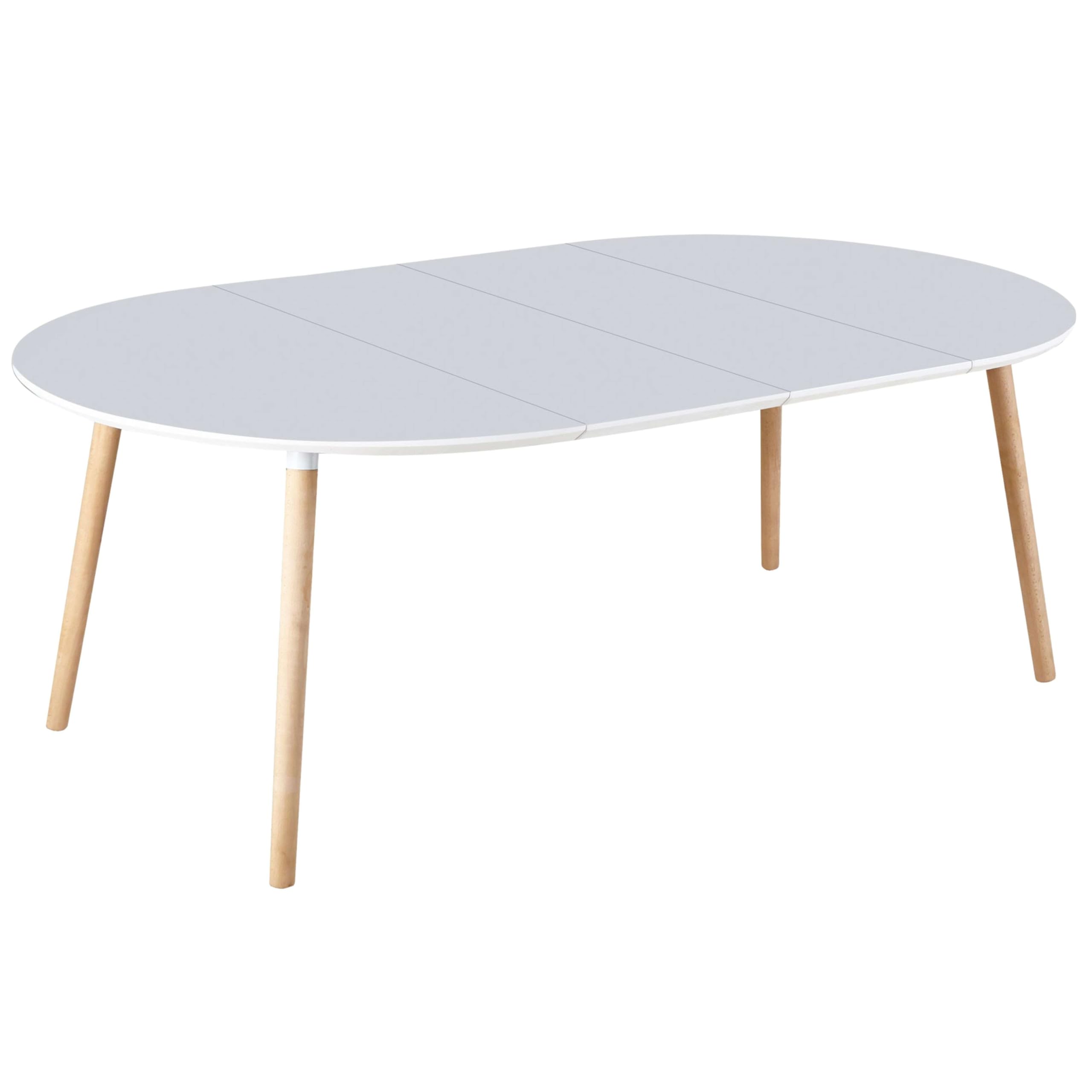 Miroytengo Mesa Comedor Extensible Copo Blanco Mate y Haya 140-180x100 cm