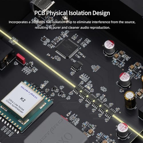 Image of Gustard U26 USB Digital Interface DDC, DSD2048 PCM1.536MHz OCXO K2 Audio Interface, USB /10MHz Clock Input Dual IIS /AES /Optical /Coaxial /BNC Coaxial Output Low Noise Digital Bridge for X30 R30 (Black)