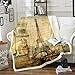 Coperta in pile Torre Eiffel per divano letto Parigi Cityscape Coperta in peluche moderna Parigi stile francese Sherpa coperta retrò stile vintage bambino 30 x 140 pollici