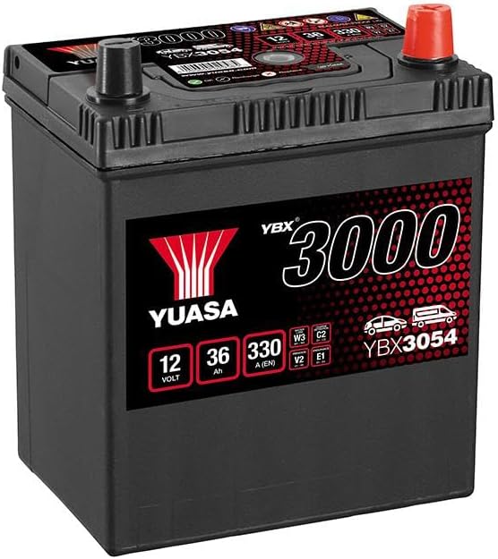Yuasa YBX3054 12V 36Ah 330CCA Sealed Maintenance Free High Performance Car Battery