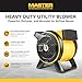 Master Heavy Duty Utility Blower, 3 Speed Portable Floor Fan with Outlet & Pivoting Head for Home & Garage Cooling, Drying and Air Circulation