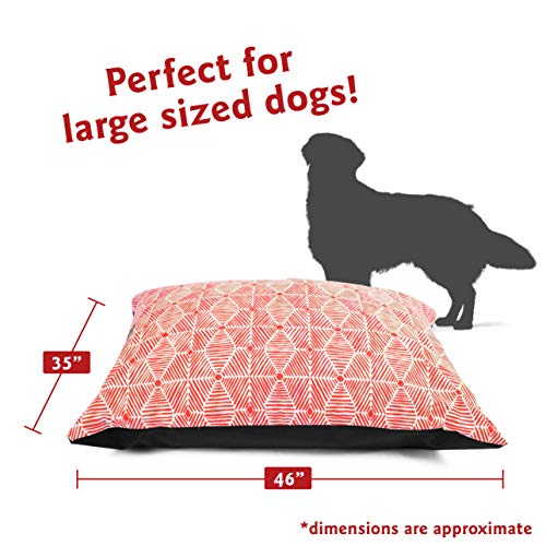 Image of Majestic Pet Rectangle Dog Bed - Washable Super Value Pillow - Large Breed 46 x 35 Inch - Charlie Salmon