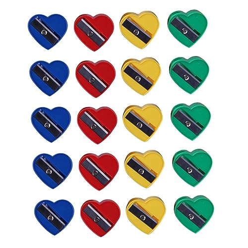 KICHOUSE 60Pcs Heart Shape Pencil Sharpener Single Hole Eyeliner Eyebrow Pencil Sharpeners for Compact Portable Stationery Tool