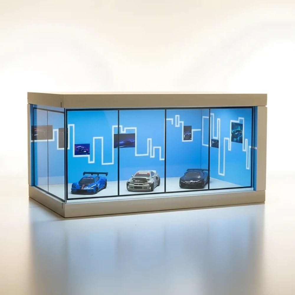 Luxury Miniature Car Showroom Display –Brown Color | Premium Diecast Model Garage Diorama | Collector’s Display Case for Tabletop & Shelf Decor.(Without Cars)-image-32