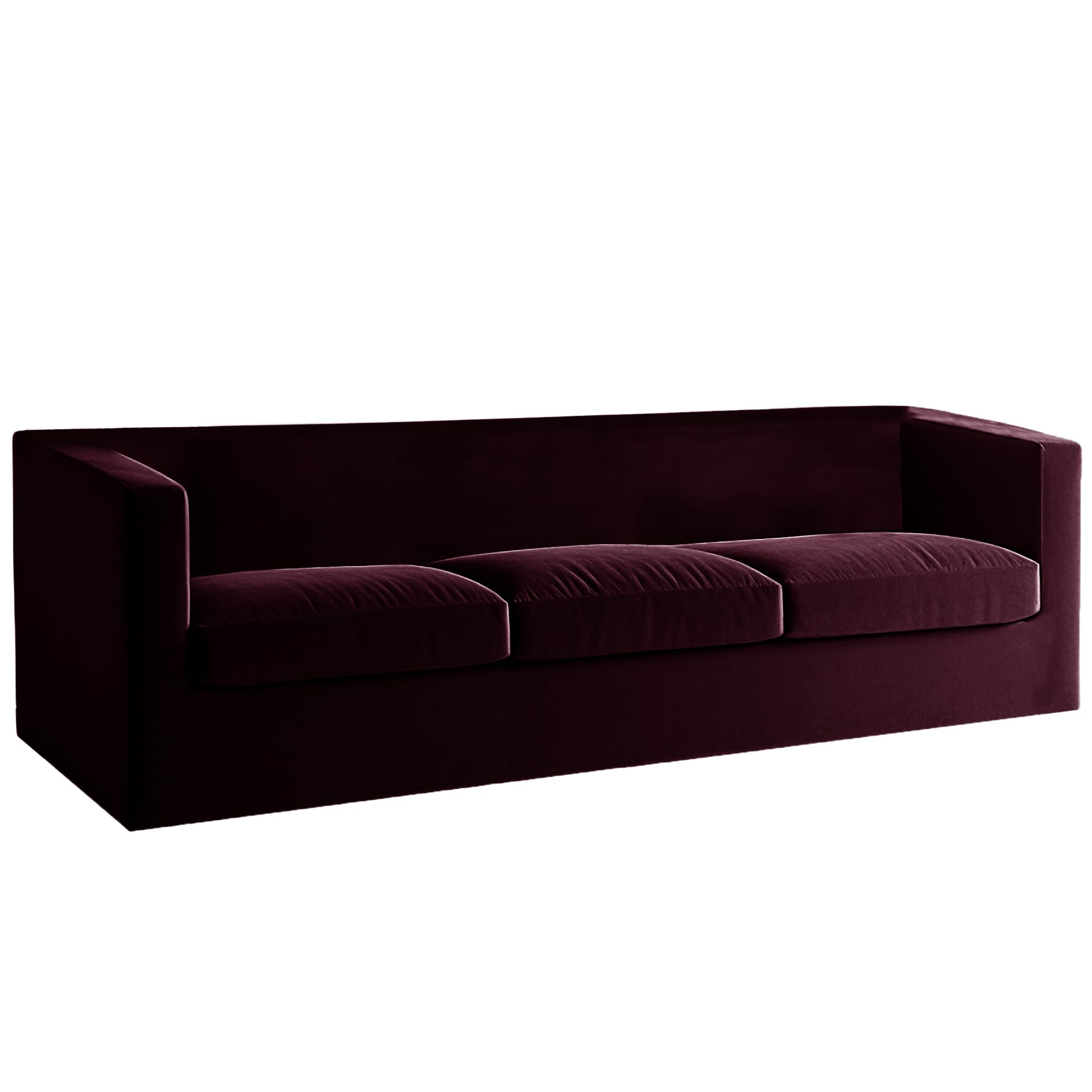 LZYLZH Stretch Chesterfield Sofa Cover, Velvet Couch Cover with Seat Cushion Cover for Curved Settee Armchair Vintage Style (Purple red,Sofa+3 Large