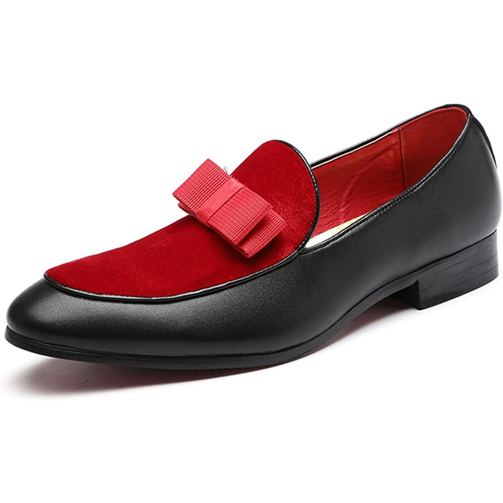 Męskie skórzane buty na co dzień wsuwane mokasyny miękkie vintage luksusowe męskie suknie ślubne buty na studniówkę z kokardą damskie/B/40EU